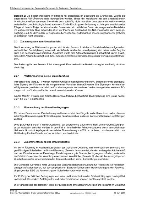 Flächennutzungsplan 5. Änderung - Dipl.-Ing. Thomas Bünz ...