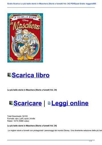 Gratis Scarica Le più belle storie in Maschera (Storie a fumetti Vol. 24) PDf/Epub Gratis -leggere895