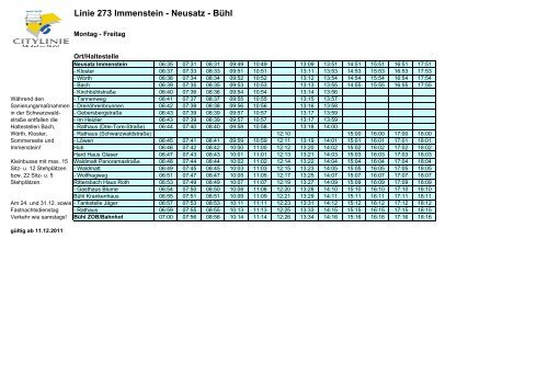 Linie 273 Bühl - Neusatz - Immenstein