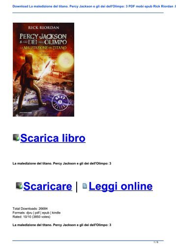 Download La maledizione del titano. Percy Jackson e gli dei dell\'Olimpo: 3 PDF mobi epub Rick Riordan :It59