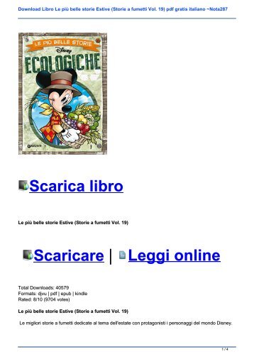 Download Libro Le più belle storie Estive (Storie a fumetti Vol. 19) pdf gratis italiano ~Nota287