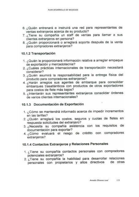2009, Libro: "Plan de Desarrollo de Negocios"
