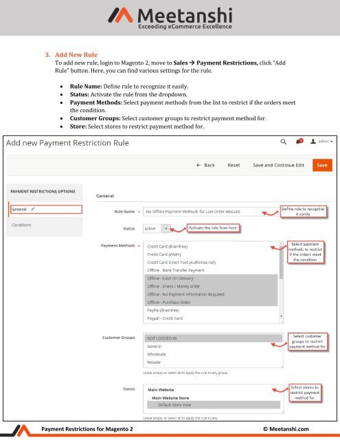 Magento 2 Payment Restrictions