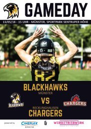 Münster Blackhawks Football - Gamedayheft 13. Mai