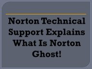 Norton Customer Support explains what is Norton Ghost!