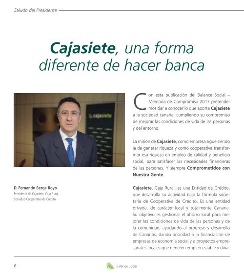 Balance Social y Memoria de Compromisos Cajasiete 2017