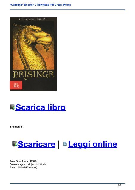 Cartolina Brisingr 3 Download Pdf Gratis Iphone