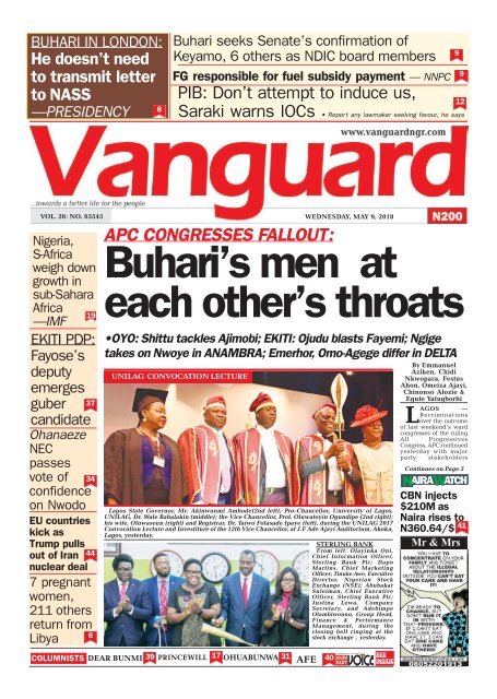 09052018 Apc Congresses Fallout Buhari S Men At Each Other S