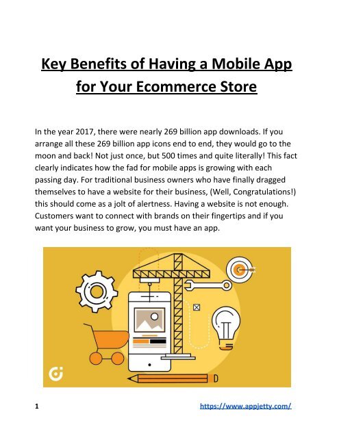 Key Benefits of Having a Mobile App for Your Ecommerce Store