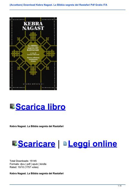 Accettare Download Kebra Nagast La Bibbia Segreta Del Rastafari Pdf Gratis Ita