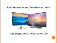 Call us @ 0557503724 for LED Screen Rental Service in Dubai