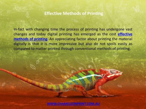 Effective Methods of Printing