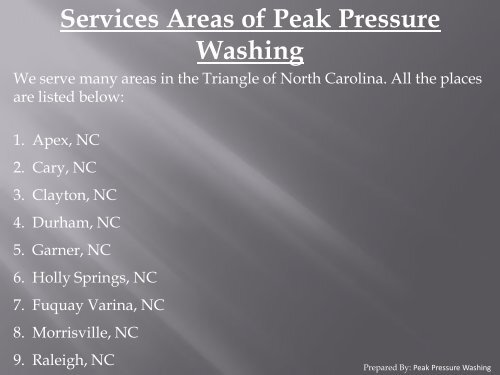 Pressure Washing Service in Raleigh, Apex, Cary, Fuquay Varina, Holly Springs NC