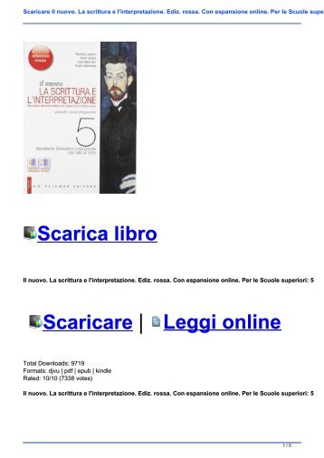 Scaricare Il nuovo. La scrittura e l\'interpretazione. Ediz. rossa. Con espansione online. Per le Scuole superiori: 5 PDF Gratis