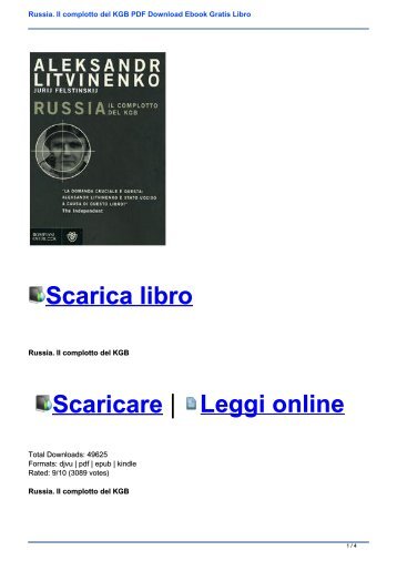 Russia. Il complotto del KGB PDF Download Ebook Gratis Libro
