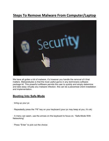 Steps To Remove Malware from Computer