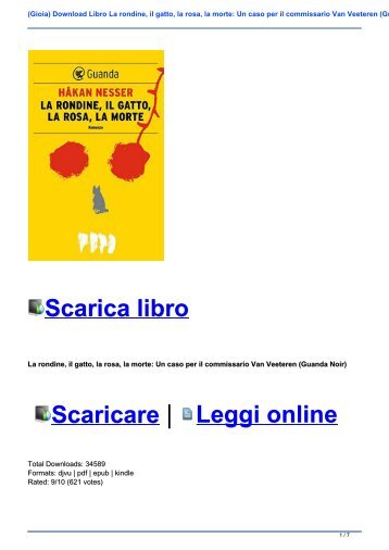 (Gioia) Download Libro La rondine, il gatto, la rosa, la morte: Un caso per il commissario Van Veeteren (Guanda Noir) pdf gratis italiano