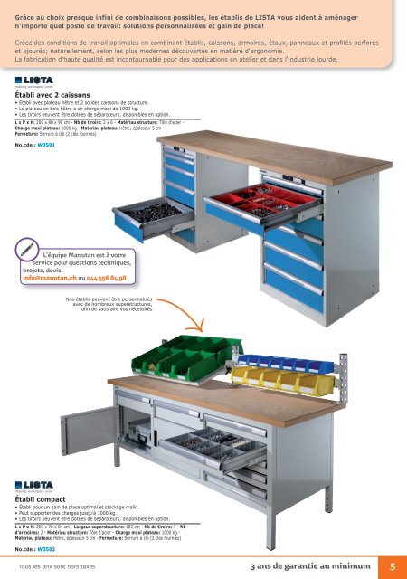 Mobilier d'atelier