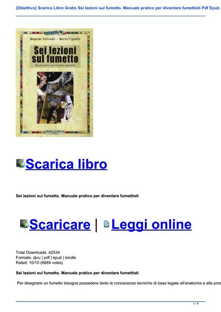 Obiettivo Scarica Libro Gratis Sei Lezioni Sul Fumetto