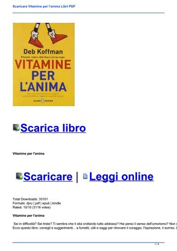 Scaricare Vitamine per l\'anima Libri PDF