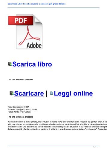 Download Libro I no che aiutano a crescere pdf gratis italiano