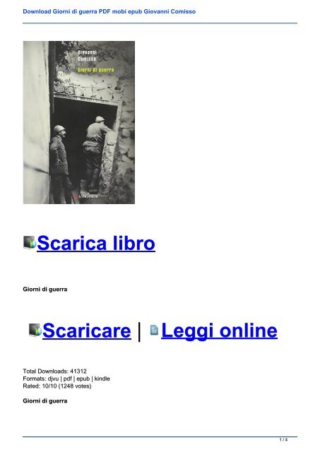 Download Giorni di guerra PDF mobi epub Giovanni Comisso