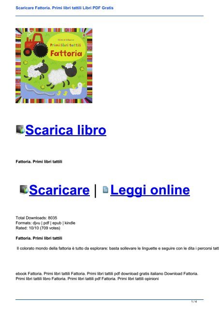 Scaricare Fattoria. Primi libri tattili Libri PDF Gratis