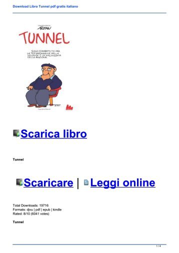 Download Libro Tunnel pdf gratis italiano
