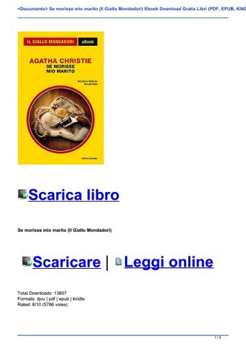 <Documento> Se morisse mio marito (Il Giallo Mondadori) Ebook Download Gratis Libri (PDF, EPUB, KINDLE)