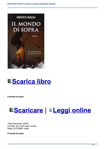 Download Libro Il mondo di sopra pdf gratis italiano