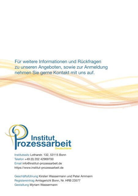 Institut für Prozessarbeit Deutschland: Seminare und Weiterbildungen 2018/19