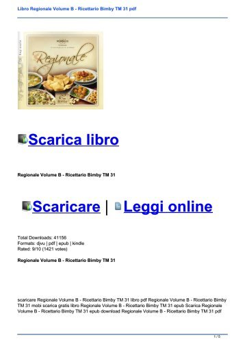 Libro Regionale Volume B - Ricettario Bimby TM 31 pdf