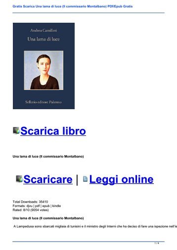 Gratis Scarica Una lama di luce (Il commissario Montalbano) PDf/Epub Gratis