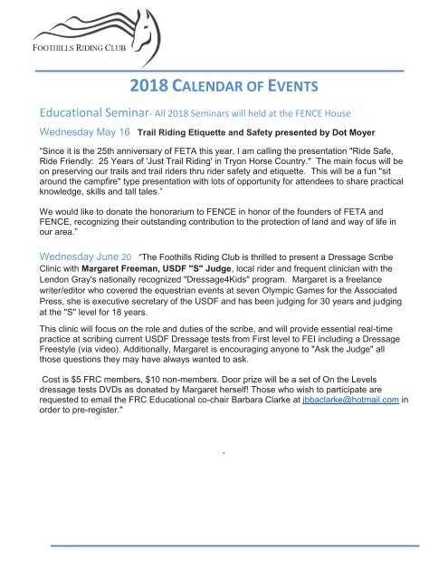 May 2018 FRC Member Newsletter