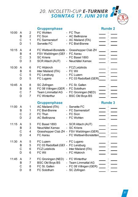 Turnierheft Nicoletti-Cup 2018