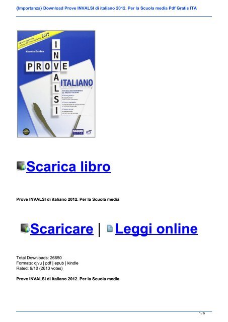 prove invalsi terza media da scaricare