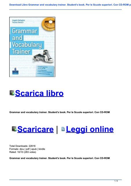 Download Libro Grammar and vocabulary trainer. Student\'s book. Per le Scuole superiori. Con CD-ROM pdf gratis italiano