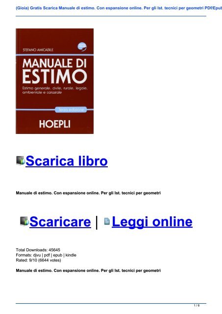 manuale del geometra scaricare