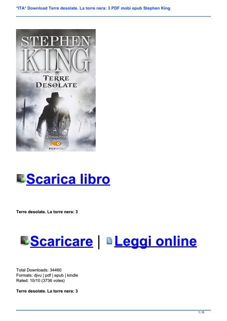 ITA Download Terre Desolate La Torre Nera 3 PDF Mobi Epub Stephen King