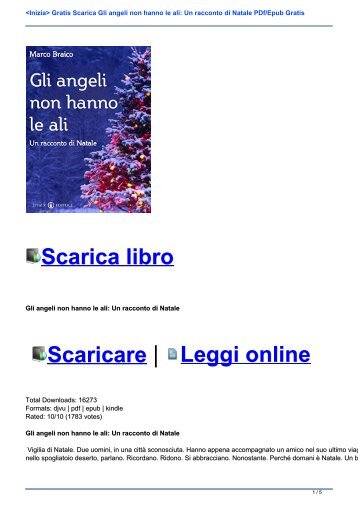 <Inizia> Gratis Scarica Gli angeli non hanno le ali: Un racconto di Natale PDf/Epub Gratis