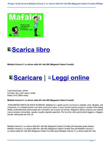 <Prego> Gratis Scarica Mafalda Volume 5: Le strisce dalla 641 alla 800 (Magazzini Salani Fumetti) PDf/Epub Gratis