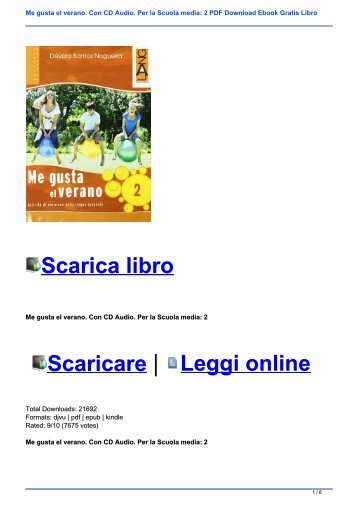 Me gusta el verano. Con CD Audio. Per la Scuola media: 2 PDF Download Ebook Gratis Libro