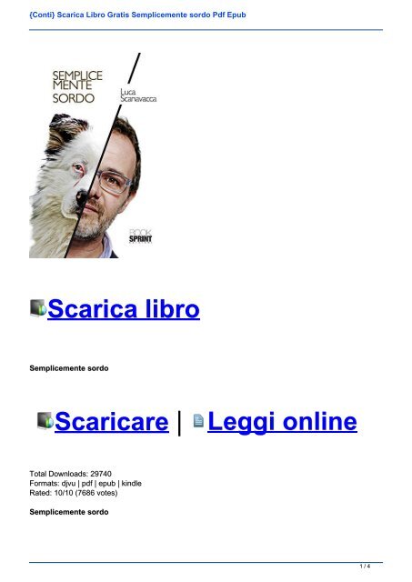 {Conti} Scarica Libro Gratis Semplicemente sordo Pdf Epub