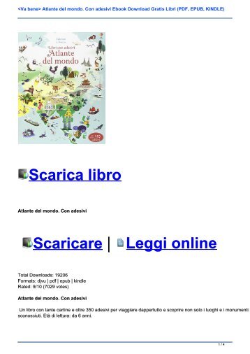<Va> Atlante del mondo. Con adesivi Ebook Download Gratis Libri (PDF, EPUB, KINDLE)