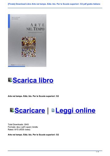 {Finale} Download Libro Arte nel tempo. Ediz. blu. Per le Scuole superiori: 3\\2 pdf gratis italiano