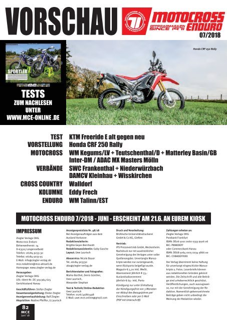 Motocross Enduro Ausgabe 06/2018