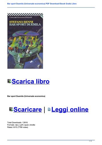 Bar sport Duemila (Universale economica) PDF Download Ebook Gratis Libro