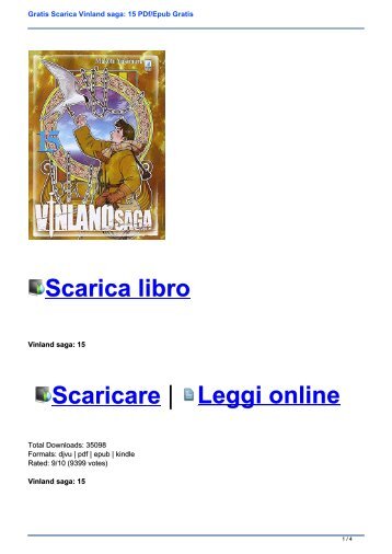 Gratis Scarica Vinland saga: 15 PDf/Epub Gratis