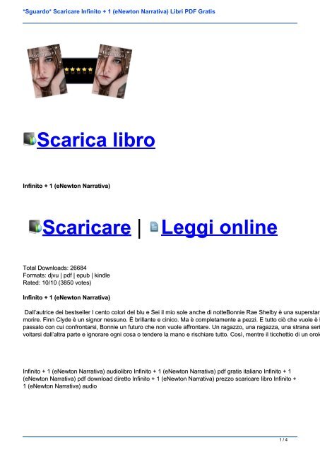 Sguardo Scaricare Infinito 1 Enewton Narrativa Libri Pdf Gratis