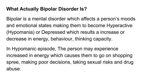 Bipolar Disorder Symptoms and Causes
